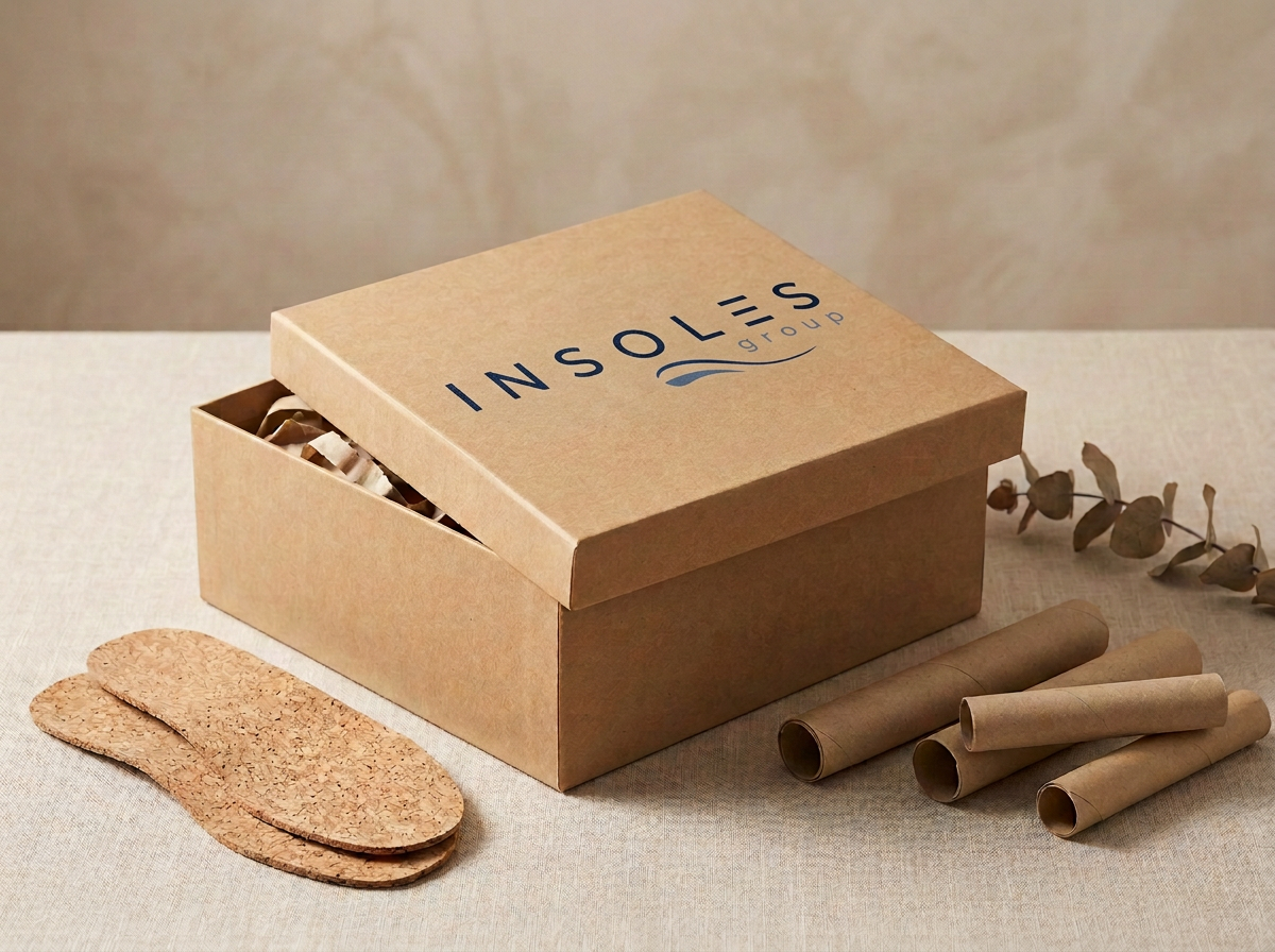Recyclable kraft packaging and cork insole